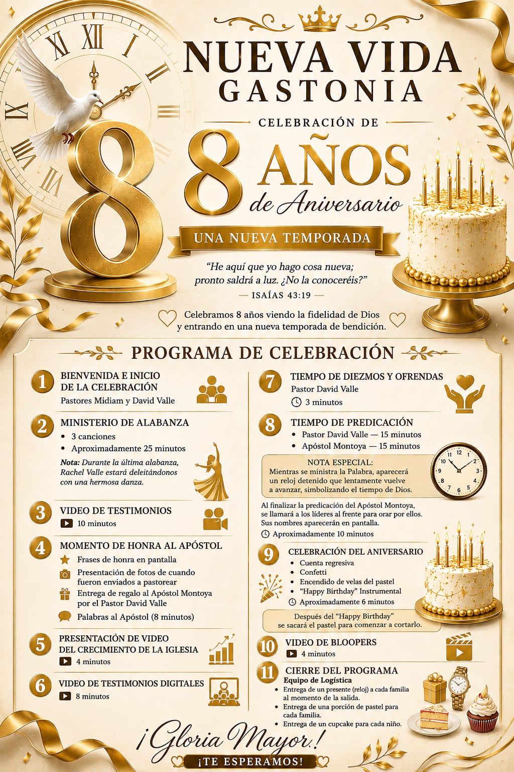 8 Años de Aniversario Nueva Vida Gastonia